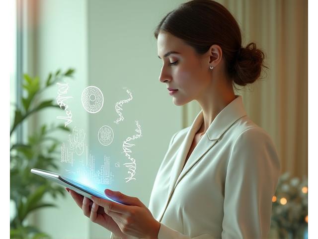 Kobieta analizująca dane na tablecie, symbolizująca proces personalizacji programu wellness